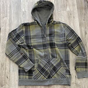 Y2K Plaid Gray and Yellow Men's hoodie